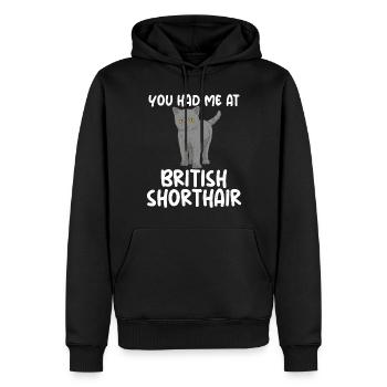 British Shorthair Gifts - Men’s Premium Organic Hoodie - black - Front - Nico (187cm)