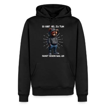Es Gibt Viel Zu Tun Fangt Schon Mal An Teddy Bear - Männer Premium Bio Hoodie - Schwarz - Vorne - Nico (187cm)