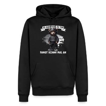 Es Gibt Viel Zu Tun Fangt Schon Mal An Teddy Bear - Männer Premium Bio Hoodie - Schwarz - Vorne - Nico (187cm)
