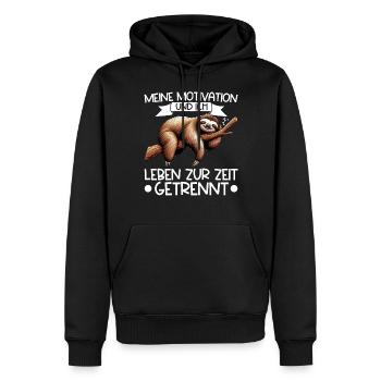 Ma motivation et moi vivons actuellement séparément - Sweat à capuche Premium bio Homme - noir - Devant - Nico (187cm)