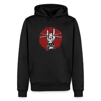 Schlagzeug Drums Drumstick Drummer Musik Band Rock - Männer Premium Bio Hoodie - Schwarz - Vorne - Nico (187cm)