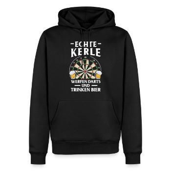 Cadeau de fléchettes Jeu de fléchettes Bullseye - Sweat à capuche Premium bio Homme - noir - Devant - Nico (187cm)