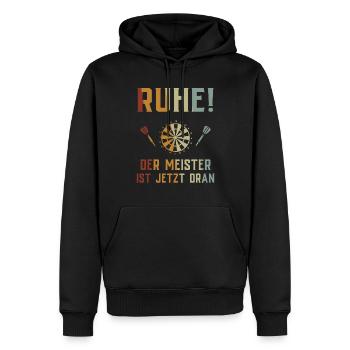 Dart Geschenk Dartboard Dartspieler Bullseye - Männer Premium Bio Hoodie - Schwarz - Vorne - Nico (187cm)