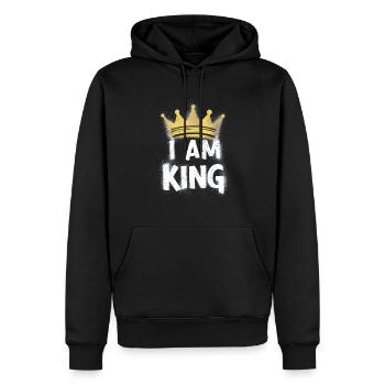 Je suis le roi de la Couronne - Sweat à capuche Premium bio Homme - noir - Devant - Nico (187cm)