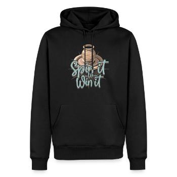 Poterie Poterie Poterie Tournez-le pour le gagner - Sweat à capuche Premium bio Homme - noir - Devant - Nico (187cm)
