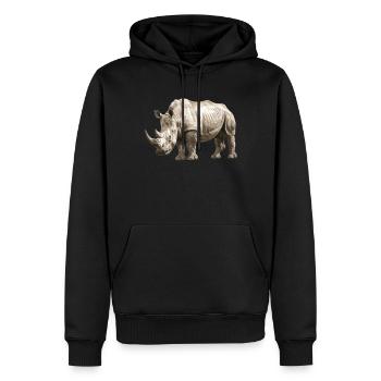 Rhino Nashörner Nashorn - Männer Premium Bio Hoodie - Schwarz - Vorne - Nico (187cm)