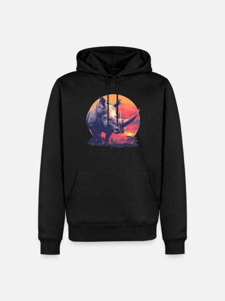 Rhino Rhinos Rhino - Men’s Premium Organic Hoodie - black