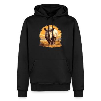 Rhino Nashörner Nashorn - Männer Premium Bio Hoodie - Schwarz - Vorne - Nico (187cm)