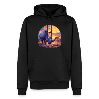 Rhino Nashörner Nashorn - Männer Premium Bio Hoodie - Schwarz - Vorne - Nico (187cm)