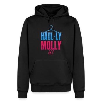 Friperie Shopper Haul-ly Molly Friperift - Sweat à capuche Premium bio Homme - noir - Devant - Nico (187cm)