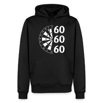 Cadeau de fléchettes Jeu de fléchettes Bullseye - Sweat à capuche Premium bio Homme - noir - Devant - Nico (187cm)