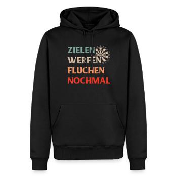 Cadeau de fléchettes Jeu de fléchettes Bullseye - Sweat à capuche Premium bio Homme - noir - Devant - Nico (187cm)