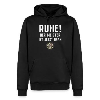 Cadeau de fléchettes Jeu de fléchettes Bullseye - Sweat à capuche Premium bio Homme - noir - Devant - Nico (187cm)