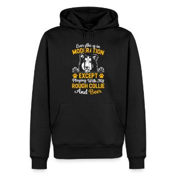 Everything in moderation except playing with my Ro - Men’s Premium Organic Hoodie - black - Front - Nico (187cm)