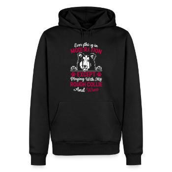Everything in moderation except playing with my Ro - Men’s Premium Organic Hoodie - black - Front - Nico (187cm)