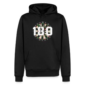 Cadeau de fléchettes Jeu de fléchettes Bullseye - Sweat à capuche Premium bio Homme - noir - Devant - Nico (187cm)