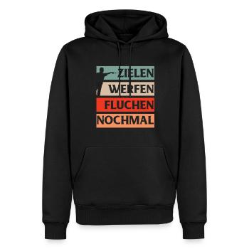 Dart Gift Dartboard Darts Player Bullseye - Men’s Premium Organic Hoodie - black - Front - Nico (187cm)