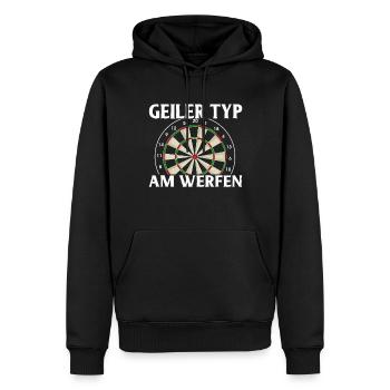 Cadeau de fléchettes Jeu de fléchettes Bullseye - Sweat à capuche Premium bio Homme - noir - Devant - Nico (187cm)