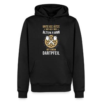 Cadeau de fléchettes Jeu de fléchettes Bullseye - Sweat à capuche Premium bio Homme - noir - Devant - Nico (187cm)