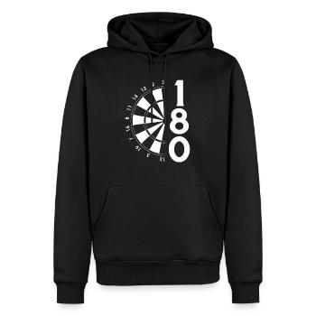 Cadeau de fléchettes Jeu de fléchettes Bullseye - Sweat à capuche Premium bio Homme - noir - Devant - Nico (187cm)