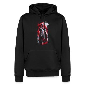 Jules César Rome Empire Portrait Musclé - Sweat à capuche Premium bio Homme - noir - Devant - Nico (187cm)