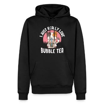 Bubble Tea Boba BubbleTea Kawaii Japan Tea Kpop - Männer Premium Bio Hoodie - Schwarz - Vorne - Nico (187cm)