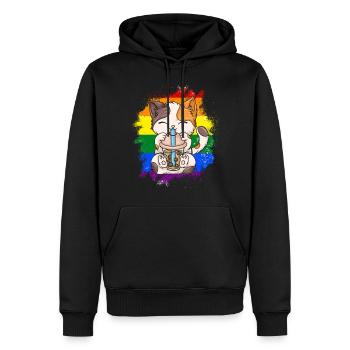 Bubble Tea Boba BubbleTea Kawaii Japan Tea Kpop - Männer Premium Bio Hoodie - Schwarz - Vorne - Nico (187cm)