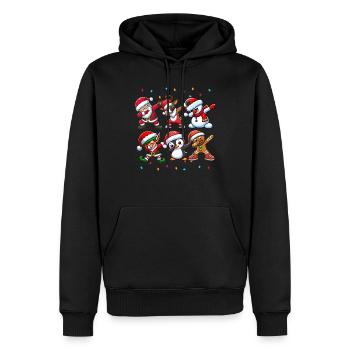Dabbing Père Noël Elfe Équipe de Noël Garçons Filles - Sweat à capuche Premium bio Homme - noir - Devant - Nico (187cm)