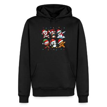 Dabbing Père Noël Elfe Équipe de Noël Garçons Filles - Sweat à capuche Premium bio Homme - noir - Devant - Nico (187cm)