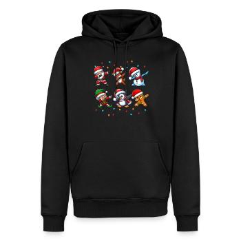Dabbing Père Noël Elfe Équipe de Noël Garçons Filles - Sweat à capuche Premium bio Homme - noir - Devant - Nico (187cm)