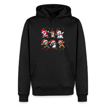 Dabbing Père Noël Elfe Équipe de Noël Garçons Filles - Sweat à capuche Premium bio Homme - noir - Devant - Nico (187cm)