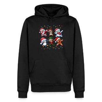 Dabbing Père Noël Elfe Équipe de Noël Garçons Filles - Sweat à capuche Premium bio Homme - noir - Devant - Nico (187cm)