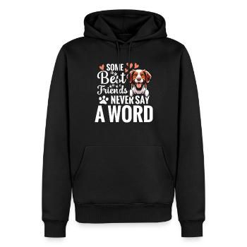 Hund: Manche Beste Freunde Sagen Nie Ein Wort - Männer Premium Bio Hoodie - Schwarz - Vorne - Nico (187cm)
