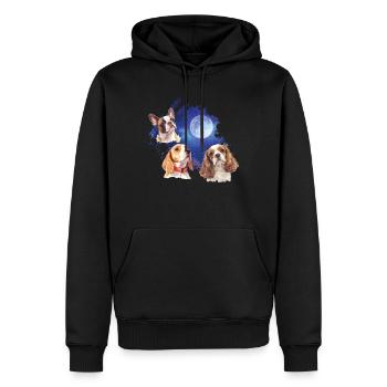 Apportez du style avec notre Cool Dog - Sweat à capuche Premium bio Homme - noir - Devant - Nico (187cm)