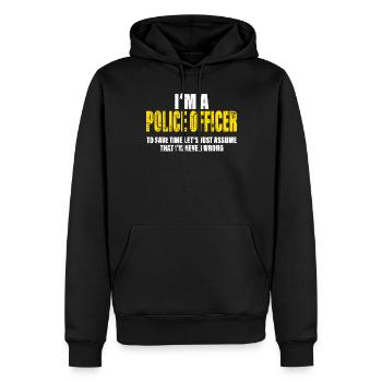 Policier Drôle Dire Profession Collègue Cadeau - Sweat à capuche Premium bio Homme - noir - Devant - Nico (187cm)