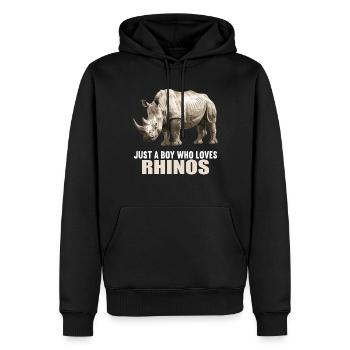 Rhino Nashörner Nashorn - Männer Premium Bio Hoodie - Schwarz - Vorne - Nico (187cm)