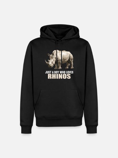Rhino Nashörner Nashorn - Männer Premium Bio Hoodie - Schwarz