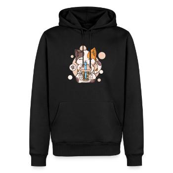 Bubble Tea Boba BubbleTea Kawaii Japan Tea Kpop - Männer Premium Bio Hoodie - Schwarz - Vorne - Nico (187cm)