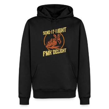 Dirt Biker Riding Send It Right FMX Delight - Männer Premium Bio Hoodie - Schwarz - Vorne - Nico (187cm)