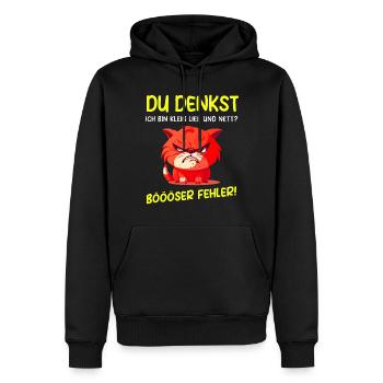 renard t-shirt drôle humour sarcasme bureau - Sweat à capuche Premium bio Homme - noir - Devant - Nico (187cm)