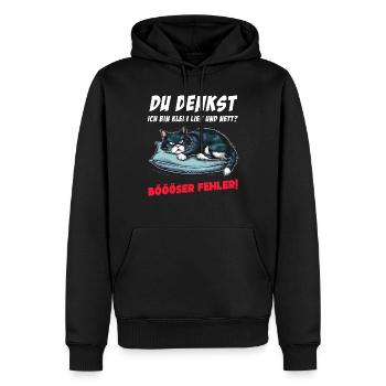 Chat Tshirt Drôle Drôle Humour Sarcasme Bureau - Sweat à capuche Premium bio Homme - noir - Devant - Nico (187cm)