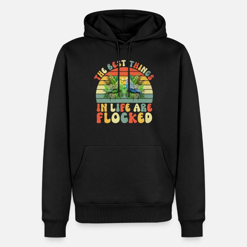 Cadeau de perruche - Sweat à capuche Premium bio Homme - noir