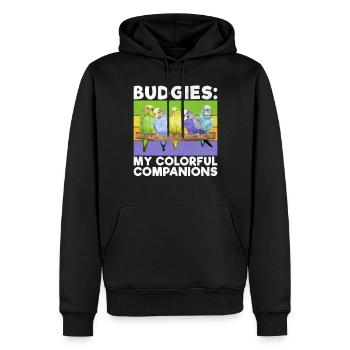 Budgie Gift - Männer Premium Bio Hoodie - Schwarz - Vorne - Nico (187cm)