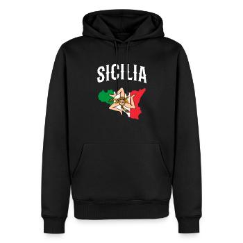 Sicilia Italia, sicilian - Männer Premium Bio Hoodie - Schwarz - Vorne - Nico (187cm)