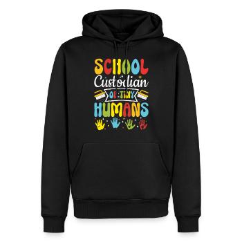 Gardien D’école De Minuscules Humains Drôle Concierge - Sweat à capuche Premium bio Homme - noir - Devant - Nico (187cm)