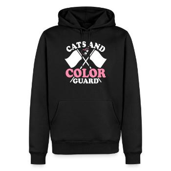 Chats et garde de couleur Funny Marching Band Cats - Sweat à capuche Premium bio Homme - noir - Devant - Nico (187cm)