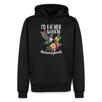 Je préfère regarder les colibris Nectar Bird - Sweat à capuche Premium bio Homme - noir - Devant - Nico (187cm)