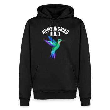 colibri papa nectar oiseau observation drôles d’oiseaux - Sweat à capuche Premium bio Homme - noir - Devant - Nico (187cm)