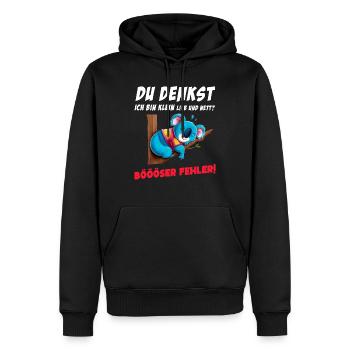 Koala Tshirt Drôle Drôle Humour Sarcasme Bureau - Sweat à capuche Premium bio Homme - noir - Devant - Nico (187cm)