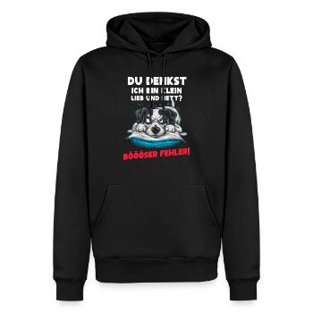 Chien Tshirt Drôle Drôle Humour Sarcasme Bureau - Sweat à capuche Premium bio Homme - noir - Devant - Nico (187cm)